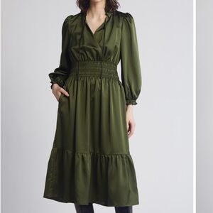 Eliza J Olive Long Sleeve Dress